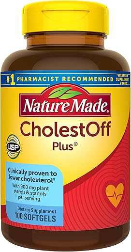 CholestOff Plus 450 mg – 100 Softgels: Reduza o Colesterol Naturalmente - Nature Made