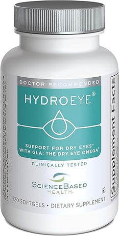 ScienceBased Health - HydroEye Softgels – Alívio para Olhos Secos – Com GLA, EPA, DHA e Outros Nutrientes Essenciais – 120 Cápsulas