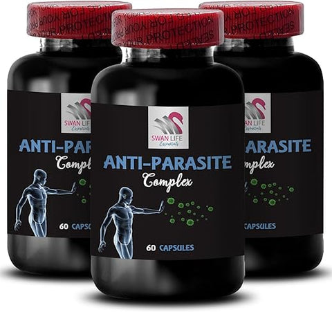 SWAN LIFE ESSENTIALS - Inner Detox – Complexo ANTI-PARASITAS – Caminhos Limpos, Novo Começo, Bem-Estar Diário, Mistura Refrescante, Defesa Diária, Escudo Botânico, Suporte Equilibrado, Equilíbrio Herbal 3 Frascos 180g