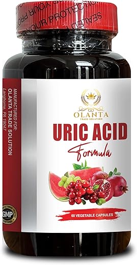 OLANTA TRADE SOLUTION - Fórmula de Limpeza de Ácido Úrico – Redução de Ácido Úrico, Controle de Ácido Úrico, Suplemento Herbal, Cardo Mariano, Cereja Azeda, Grãos de Café Verde, Ácido Cítrico, Semente de Aipo – 1 Frasco
