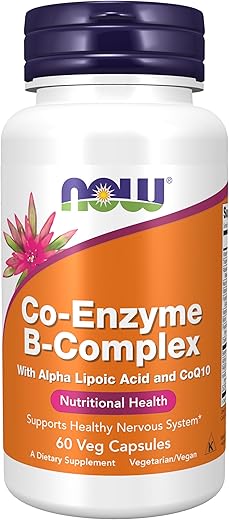 Suplementos, Complexo B de Coenzima com Ácido Alfa Lipóico e CoQ10, Saúde Nutricional, 60 Cápsulas Vegetais - NOW Foods