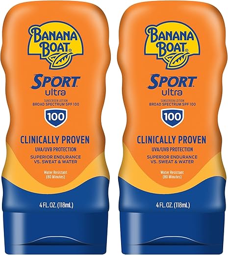 Protetor Solar Banana Boat Sport Ultra FPS 100, Loção, 118ml | Protetor Solar FPS 100 Banana Boat, Loção Protetora Solar FPS 100, Kit Protetor Solar FPS 100, 118ml cada