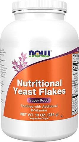 Suplementos, Flocos de Levedura Nutricional, Enriquecido com Vitaminas B Adicionais, Super Alimento, 283g - NOW Foods