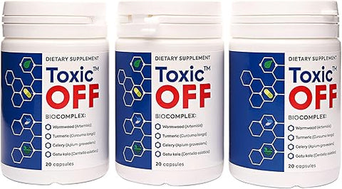 TOXIC OFF - Cápsulas Diárias Fáceis de Engolir, 20,0 Porções (Pacote de 1)