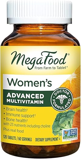 Women’s Advanced Multivitamin – Fórmula Médica com Ferro, Colina, Vitamina D, Vitamina C | Mulheres | 60 cápsulas - MegaFood