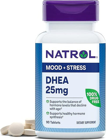 Dhea 25mg – 90 Comprimidos | Aumente sua Energia e Vitalidade - Natrol