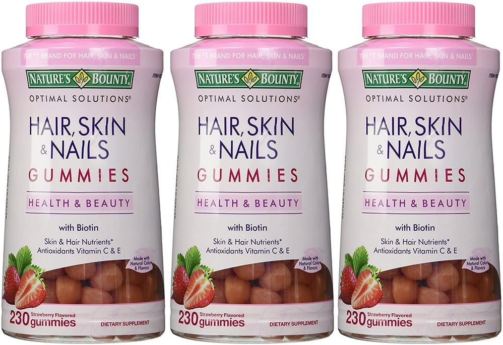 Nature's Bounty - Extra Forte, Cabelo Pele Unhas, 3 Frascos (230 Comprimidos) | Marca do Produto