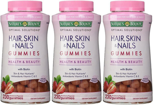 Nature's Bounty - Extra Forte, Cabelo Pele Unhas, 3 Frascos (230 Comprimidos) | Marca do Produto
