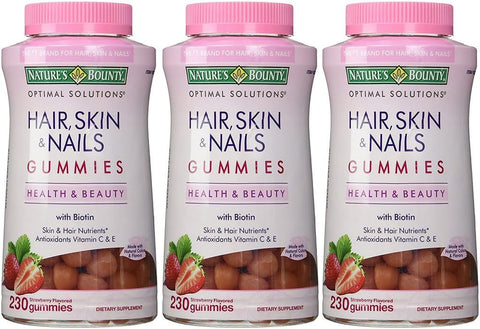 Nature's Bounty - Extra Forte, Cabelo Pele Unhas, 3 Frascos (230 Comprimidos) | Marca do Produto