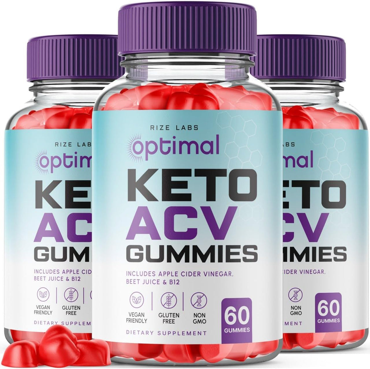 rize labs - (3 Pacotes) Gomas Optimal Keto – Gomas Optimal Keto ACV, Gomas Optimal Keto ACV para Perda de Peso com Suplemento de Vinagre de Maçã para Queimar Gordura da Barriga Gomitas Extra Fortes Por Peso