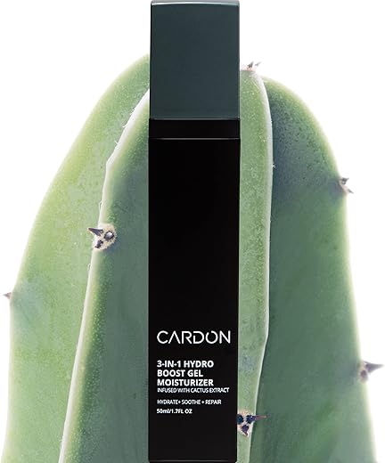 Hidratante Facial Anti-Idade para Homens | Loção Facial Coreana | Gel Hidratante Hydro Boost | Extrato de Cacto Cicatrizante, Reduz Rugas, Repara Cicatrizes de Acne | Rosto Ultra Leve - Cardon