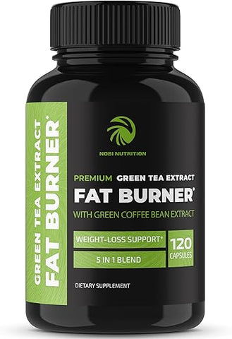 Nobi Nutrition - Pílulas de Emagrecimento com Chá Verde e Extrato de Café Verde | Queimador de Gordura Abdominal, Acelerador de Metabolismo