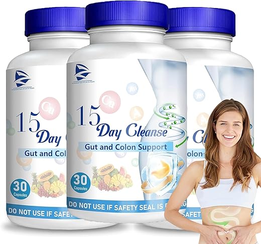 Generic - Fórmula 2024 Nova Limpeza Intestinal de 15 Dias – Suporte para Intestino e Cólon, Cápsulas Dissolventes de Limpeza de 15 Dias, Fórmula Avançada com Sene e Cáscara Sagrada