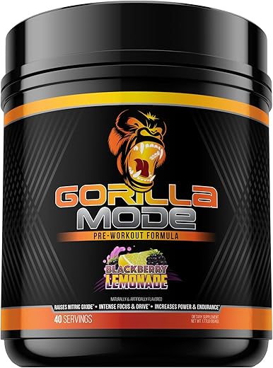 Gorilla Mind - Gorilla Mode Pre Workout 800g – Bomba Muscular · Foco Incrível · Energia · Potência – L-Citrulina, Creatina, L-Tirosina, Betaína, Hydroprime®, Alpha-GPC, 400mg Cafeína, Huperzine A