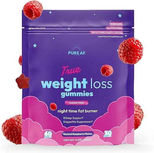 Pure AF Nutra - Queimador de Gordura Noturno Gummies Pure AF, Sem Açúcar, Queimador de Gordura Noturno