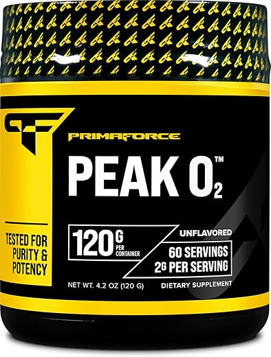 Primaforce - PrimaForce Peak O2 – Suplemento para Treino, 120g – Mistura Exclusiva, Sem OGM, Vegano e Livre de Glúten