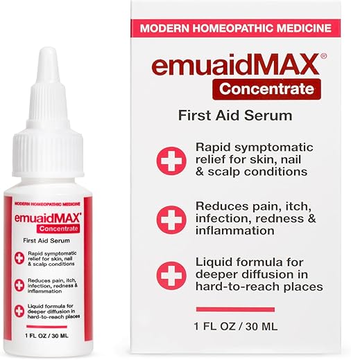 emuaid - EmuaidMAX Concentrado Soro de Primeiros Socorros 30ml para Psoríase, Eczema, Fungos nas Unhas, Foliculite e Dermatite Seborreica