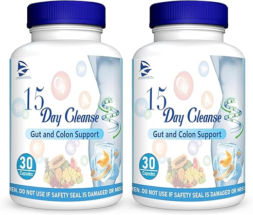 HAIION - 15 Dias de Limpeza Intestinal, Cápsulas Dissolventes para Limpeza Intestinal de 15 Dias, Limpeza Natural para Emagrecimento, Limpeza Intestinal para Homens e Mulheres, Suporte à Limpeza