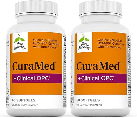 CuraMed Clinical OPC – 60 Softgels, Pack of 2 – com BCM-95 Curcumin | Óleo de Cártamo | Antioxidante Natural | Saúde e Bem-Estar - Terry Naturally
