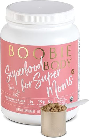 Boobie Brands - Boobie Body Shake Substituto de Refeição Superfood, Sabor Chocolate Bliss | 19g Proteína | Seguro para Gravidez e Lactação