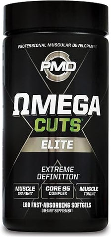 Sports Omega Cuts Elite – Fórmula para Definição Muscular e Perda de Gordura – Ácidos Graxos Ômega, MCT’s e CLA para Definição e Manutenção Muscular – Keto Friendly Para Mulheres e Homens – 500g - PMD