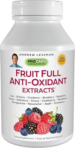 Extrato de Antioxidantes de Frutas 360 Cápsulas – 14 Extratos Naturais de Frutas e Bagas. Mirtilo, Cranberry, Semente de Uva, Romã, Resveratrol e Mais. Fácil de - ANDREW LESSMAN