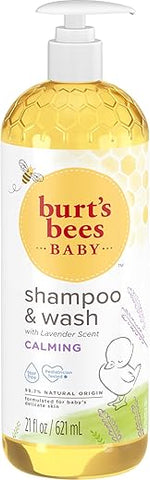 Burt's Bees - Burt’s Bees Conjunto Shampoo e Sabonete para Bebê, Fórmula Natural de Origem Vegetal 2 em 1 para Pele Sensível do Bebê, Fragrância Relaxante de Lavanda, Livre de Parabenos, Testado por Pediatras