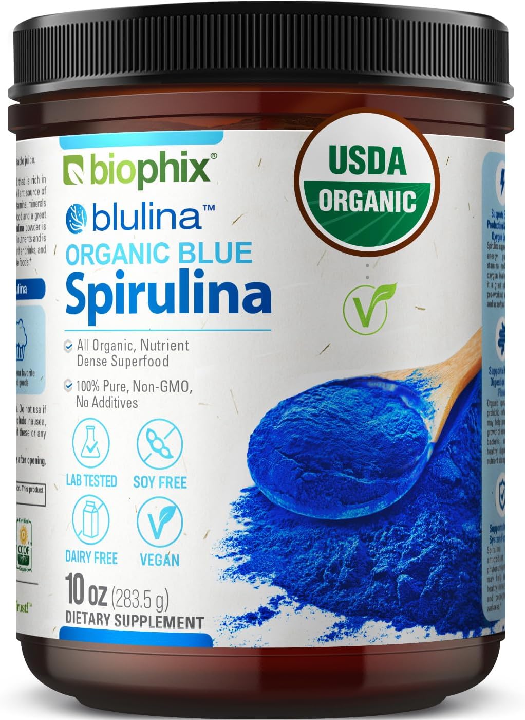 biophix - Biophix Blue Spirulina em Pó Orgânico 283 Porções – Suplemento Superfood – Pigmento Azul Natural – Espirulina em Pó Orgânica 10g