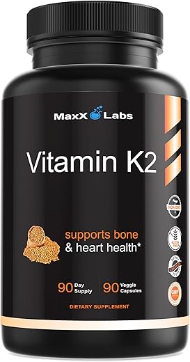MaxX Labs - Suplemento de Vitamina K2 – Espectro Completo de Vitamina K2 MK7, MK4 – Marca em Destaque