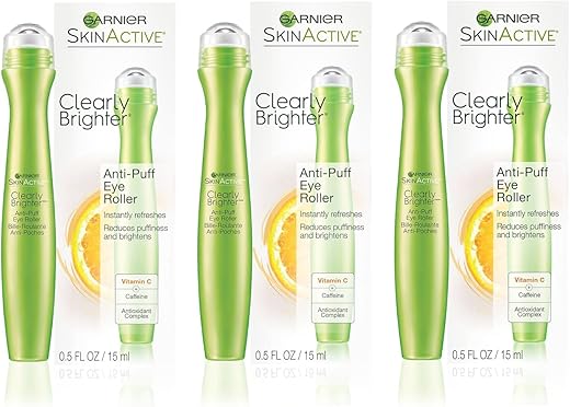 Clearly Brighter Roller para Olhos Anti-Inchaço, 15mL, 3 Unidades - Garnier