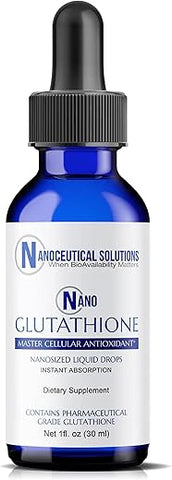 Nanoceutical Solutions - Nano Glutationa Líquida de Grau Farmacêutico | Suplemento de Glutationa em Gotas | Absorção Ultraeficiente, Até 8 Vezes Maior Que a Glutationa |