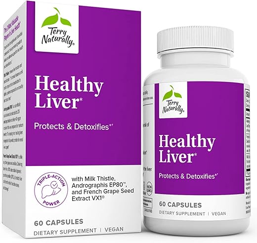 Healthy Liver – 60 Cápsulas – com Cardo Mariano, Andrographis EP80 - Terry Naturally