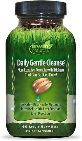 Daily Gentle Cleanse – Fórmula Não-Laxante com Triphala – 60 Cápsulas Líquidas - Irwin Naturals