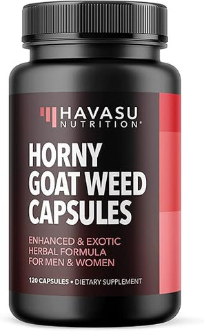HAVASU NUTRITION - Horny Goat Weed para Homens e Mulheres – Suporte Extra Forte ao Desempenho com Extrato de Raiz de Maca