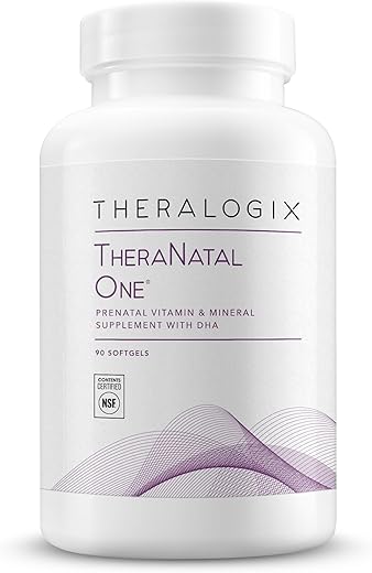 TheraNatal One – Vitaminas Pré-Natais com DHA, Vitamina D3, Ácido Fólico Metilado e Ferro – 90 Dias de Suprimento - Theralogix