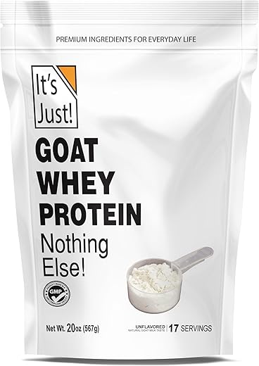 It's Just! - It’s Just! – Concentrado de Proteína de Soro de Leite de Cabra, 26g de Proteína, WPC80 de Leite de Cabra Criado em Pasto, Fabricado nos EUA, 20oz