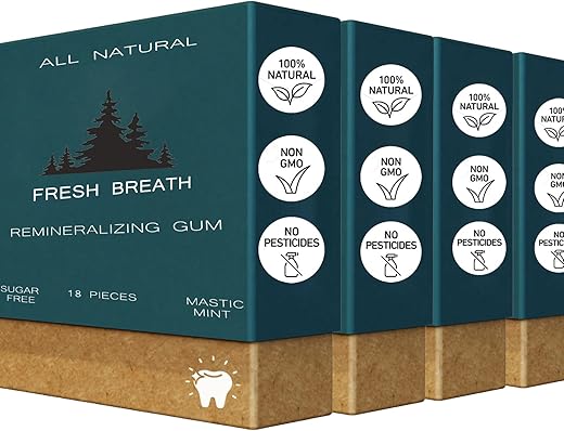 Zotreval - Goma de Mascar Remineralizante para Dentes e Gengivas, 4 Pacotes de Menta Mastigável com Nano-Hidroxiapatita, Sem Açúcar, Orgânica – Marca: Underbrush
