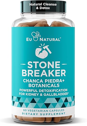 Eu Natural - Chanca Piedra Stone Breaker – Dissolvedor Natural, Limpeza Renal | 100% Natural | 60 cápsulas | Marca Chanca Piedra