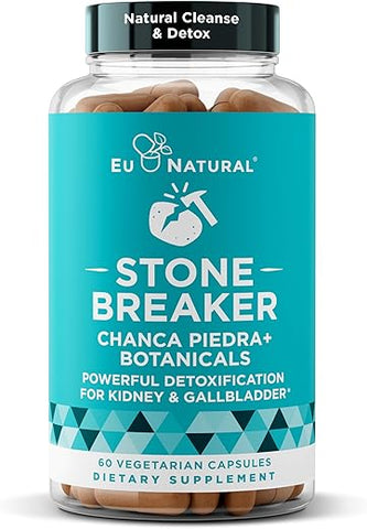 Eu Natural - Chanca Piedra Stone Breaker – Dissolvedor Natural, Limpeza Renal | 100% Natural | 60 cápsulas | Marca Chanca Piedra