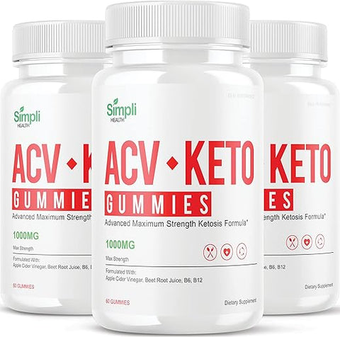 3 Pack) Gomas de ACV Ketos Simpli Gummies Simpli Health Gummies Simplihealth Gummies Simply Acc (180 Gummies) - IDEAL PERFORMANCE