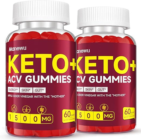 Manewu - Keto ACV Gummies – 1500mg Gomas de ACV Keto para Dieta – Vinagre de Maçã Orgânico com Mãe – Livre de Glúten, Vegano, Não-OGM, Fabricado nos EUA