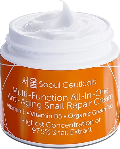 Creme Hidratante de Mucina de Caracol 97.5%% – Cuidados com a Pele Coreana K Beauty – Dia – 50g - SeoulCeuticals