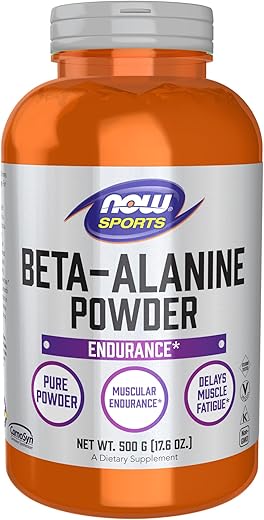 Sports Nutrition, Beta-Alanine Pure Powder 2,000 mg, Resistência Muscular, 500g - NOW Foods
