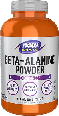 Sports Nutrition, Beta-Alanine Pure Powder 2,000 mg, Resistência Muscular, 500g - NOW Foods