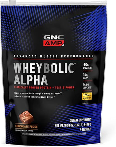GNC - Wheybolic Alpha com MyoTor – Chocolate Fudge | 9 Porções | Marca em Destaque