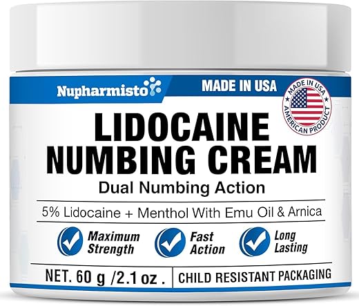 Nupharmisto - Creme Anestésico Lidocaína Máxima Potência: Alívio Extra com Mentol, Arnica e Óleo de Emu – 60g