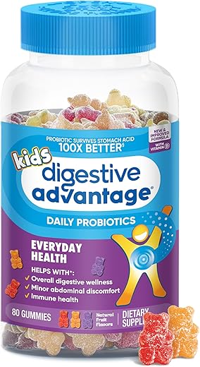 Probióticos para Saúde Digestiva, Gomas Probióticas para Crianças, Probióticos Diários para Mulheres e Homens – 60 gomas - Digestive Advantage
