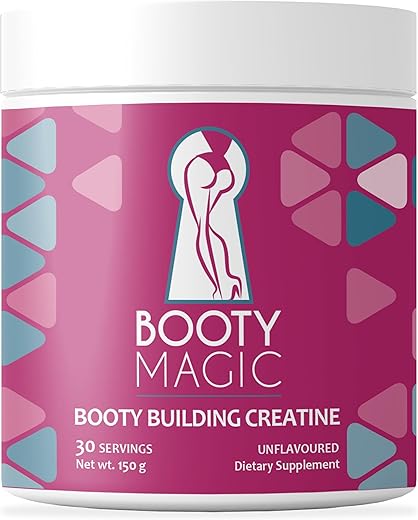 Booty Magic - Creatina para Construção de Glúteos – Revelando Ganhos de Glúteos e Crescimento Muscular para Mulheres, Micronizada para Resultados Aumentados de Bumbum – 30 Porções