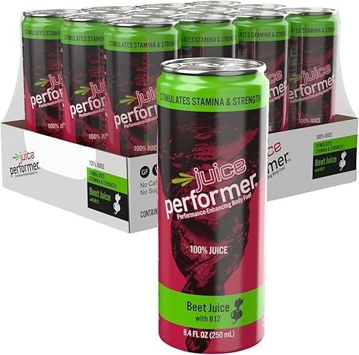 Juice Performer - Suco Performer Beterraba com Vitamina B12 – Suco Natural Pré-Treino de Beterraba para Aumentar a Resistência